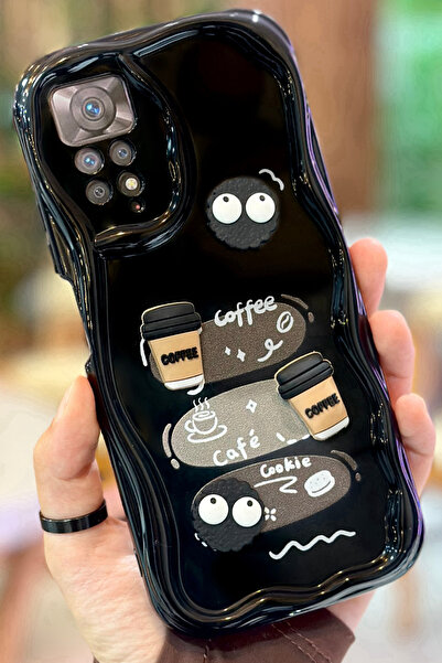 Vip Case Redmi Note 11 Pro /12 Pro 4G Coffee Cookie Pattern 3D لطيف لامع تصمي...