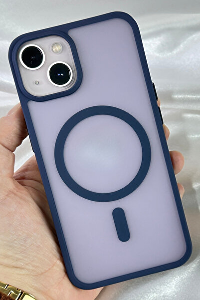 Vip Case İphone 14 Plus Ve 15 Plus Uyumlu - Kamera Çıkıntılı Buzlu Sararmaz Kablosuz Magsafe Özellikli Vio