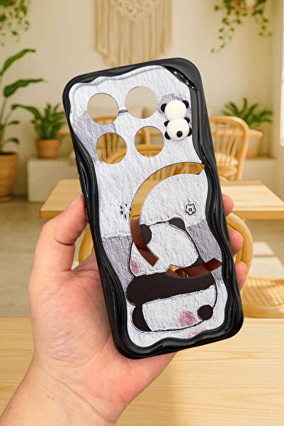 Vip Case iNFinix GT 20 Pro Sevimli Ayıcık Panda Desenli 3 Boyutlu Şirin Parlak Tasarım Panda Kılıf
