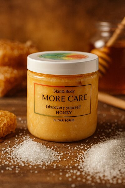 morecare VUCÜT PEELİNG body scrub ballı kalıcı koku batık önleyici ve nemlend...