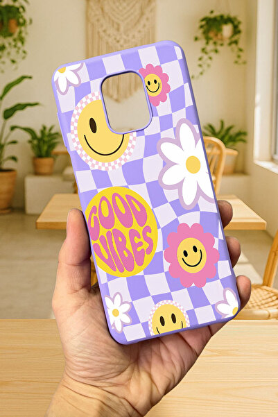 Vip Case Xiaomi Redmi Note 9 Pro/9S Uyumlu GOOD VİBES Silikon Darbe Emici Klasik Korumalı Rubber Kılıf