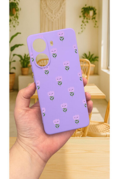 Vip Case Xiaomi POCO X7 PRO MİNİ LALE DESENLİ Silikon Darbe Emici Klasik Korumalı Rubber Kılıf