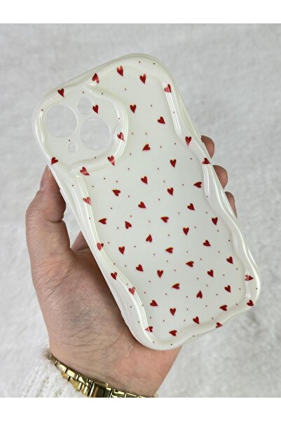Vip Case iPhone 15 - Sağlam Darbe Emici Kamera Çıkıntılı Minik Kalp Desenli M...