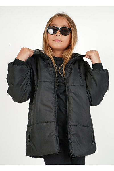 Monttini Palton cu glugă pentru fetiță, rezistent la apă și vânt, cu interior...