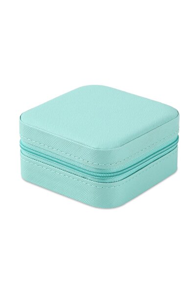 Vip Case Turkuaz Seyahat Boy Takı Organizer Kutusu Mücevher Aksesuar Çantası Küpe Kolye Yüzük Düzenleyici