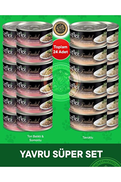 Reflex Plus Essential Yavru Süper Seti Ton Balıklı Somonlu ve Tavuklu – 24 × 70 g