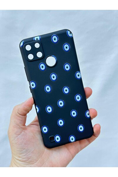 Vip Case Realme C21Y Ve C25Y -NAZAR BONCUK DESENLİ Silikon Darbe Emici Klasik...