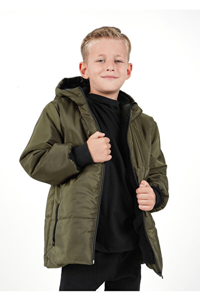Monttini Palton cu glugă pentru băiat, rezistent la apă și vânt, cu interior ...