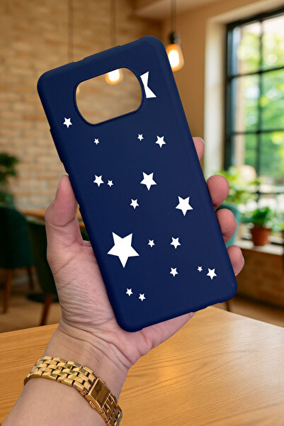 Vip Case Poco X3 ve X3 Pro Uyumlu MİNİ YILDIZ DESENLİ Silikon Darbe Emici Klasik Korumalı Rubber Kılıf
