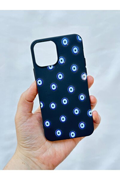 Vip Case iPhone 12 ve 12 Pro Uyumlu NAZAR BONCUK DESENLİ Silikon Darbe Emici Klasik Korumalı Rubber Kılıf