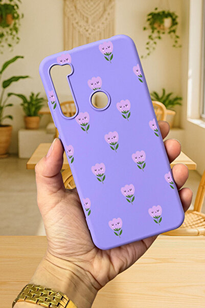 Vip Case Xiaomi Redmi Note 8 MİNİ LALE DESENLİ Silikon Darbe Emici Klasik Korumalı Rubber Kılıf