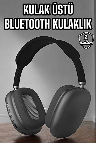 Kanonik Education سماعة بلوتوث P9 Plus Hi-fi بجودة صوت قابلة للتعديل مع ميكروفون أسود