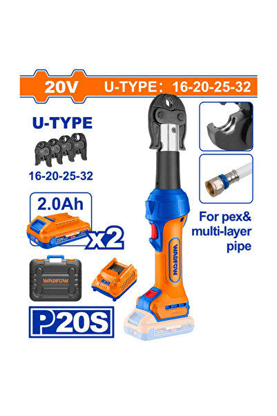 WADFOW U-TYPE Battery Hydraulic Press (15–18–22–28 mm) – WHT3M4U (Product includes 2 batteries and charger)