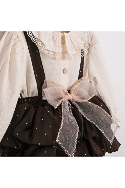 ministok Mary Baby Girl Salopet Set with Bow on the Front