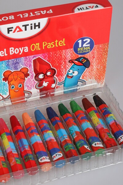 Fatih DEKOMUS İLE ORJINAL 12 RENKLİ PASTEL BOYA