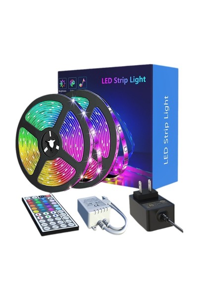 TMA LED AYDINLATMA ŞERİT LED RGB 5 METRE ÇOK RENKLİ TAK ÇALIŞTIR TRAFO + KUMANDA