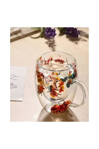MTG Çiçek Desenli Cam Kupa 200 ml – Isıya Dayanıklı, Şık Tasarım, Çay & Kahve...