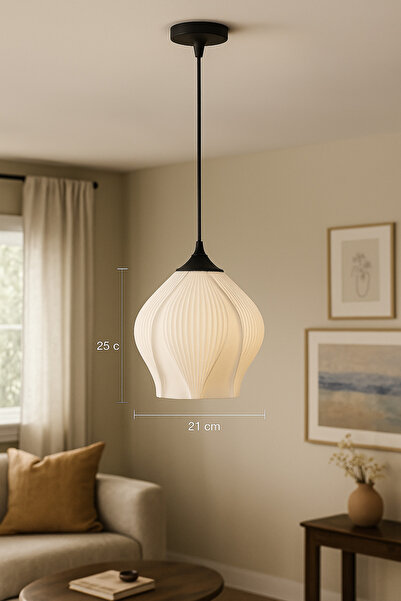 Rekatech Minimalist Beyaz Lotus Avize – Salon & Oturma Odası Aydınlatma