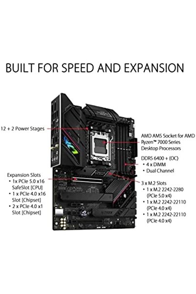 ASUS اللوحة الأم ROG STRIX B650E-F للألعاب من