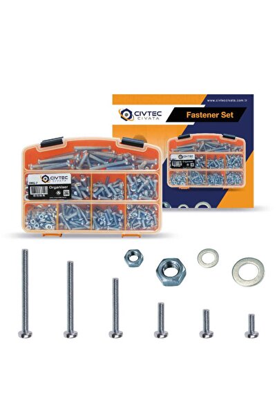 Civtec 682 Parça 16 Çeşit Ysb Vida - Somun - Pul Seti -Takım TK-16