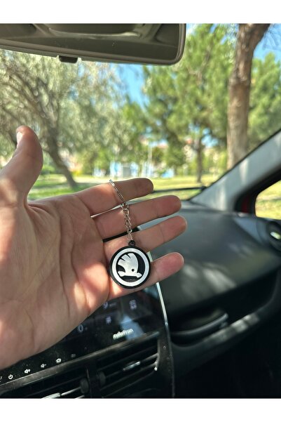 EMAStudio Skoda Logo Anahtarlık – 3D Baskı Araba Anahtarlığı Hediyelik