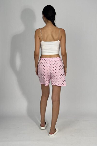 Betimoda Women's Four Seasons Polyviscose Ribbon Shorts Pink Heart
