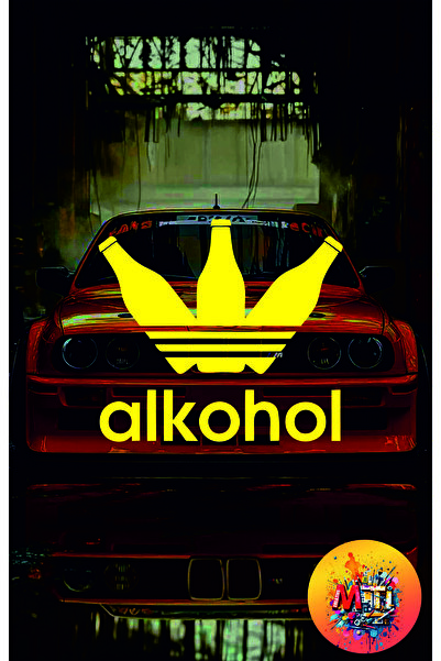 sticker ملصق زجاجي للسيارات والدراجات النارية من نوع Jdm مطبوع عليه كلمة "Alc...