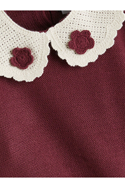 LC Waikiki Shining Store'dan Işıltılı Seçimler | Bebe Yaka Çiçekli Kız Çocuk Triko Kazak