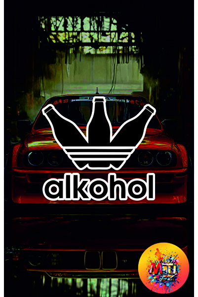 sticker ملصق زجاجي للسيارات والدراجات النارية من نوع Jdm مطبوع عليه كلمة "Alc...