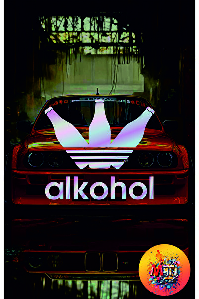 sticker ملصق زجاجي للسيارات والدراجات النارية من نوع Jdm مطبوع عليه كلمة "Alc...