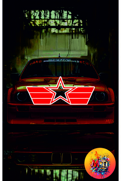 sticker ملصق زجاجي للسيارات والدراجات النارية بتصميم جيشي JDM - ملصق هولوجرام