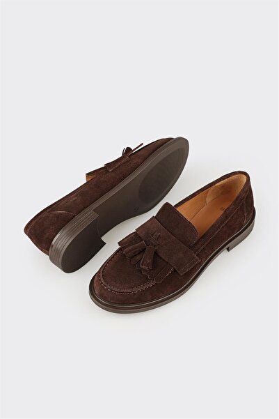 Elle Shoes Kahve Deri Kadın Günlük Loafer