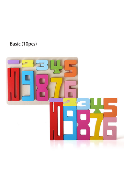 Choice3 مكعبات تعليمية رقمية خشبية أساسية (10 قطع)، ألغاز إبداعية، ألعاب تكدي...