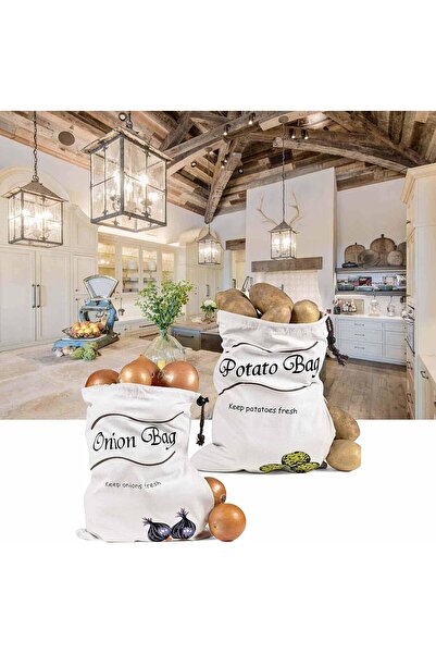 erorex Potato Onion Storage Keeper Bags, Vegetable Cotton Kitchen Containers, Pantry Home Organization,