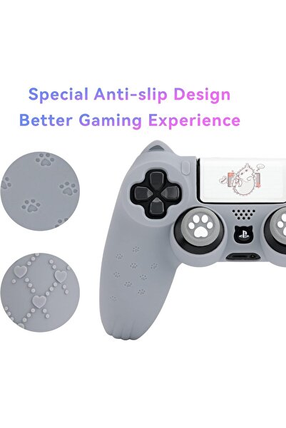 erorex غطاء حماية من السيليكون مضاد للانزلاق لجهاز تحكم بلاي ستيشن 4 من Cat Paw، غطاء حماية من السيليكون لجهاز تحكم بلاي ستيشن 4 اللاسلكي