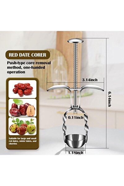 erorex Cherry Pitter Tool Olives Cherry Pitter Seed Stone Remover, Red Date Corer Is Easy Use Clean,