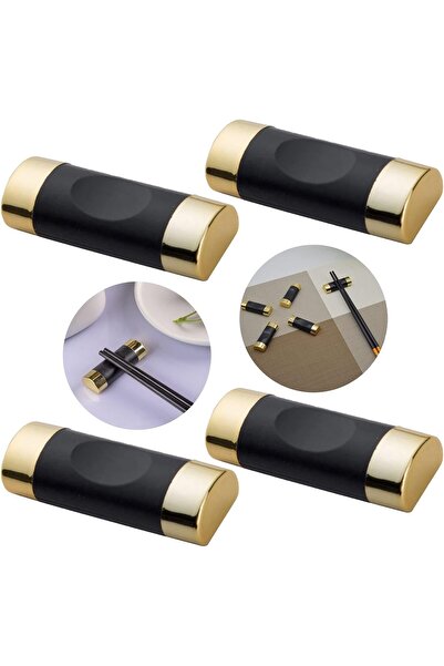 erorex 4 Pcs Chopsticks Rests Holders Alloy Chopstick Rest Spoon Fork Knife Holder Golden Ruyi Chopstick