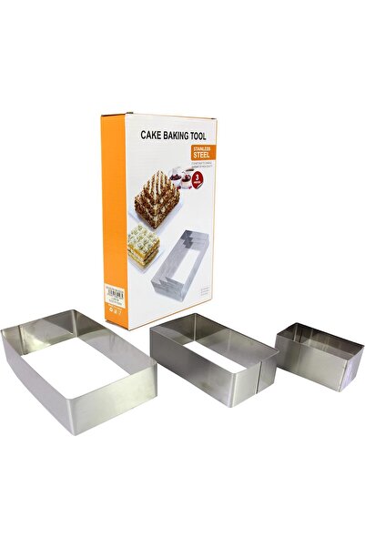 erorex مجموعة حلقات الكيك المصنوعة من الفولاذ المقاوم للصدأ، قالب كيك تيراميسو مستطيل الشكل، أداة تقطيع الجبن والمعجنات