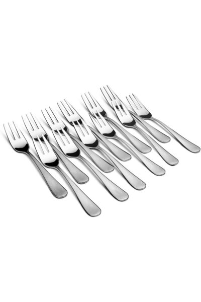 erorex Appetizer Small Forks Set 12, 5.4 Inches, Dessert Stainless Steel, 3 Tine Portable Cocktail Salad