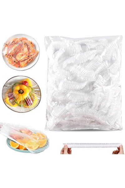 erorex 100Pcs Cling Film Elastic Band, Plastic Disposable Cling Film, Elastic Covers Food Storage, Dust