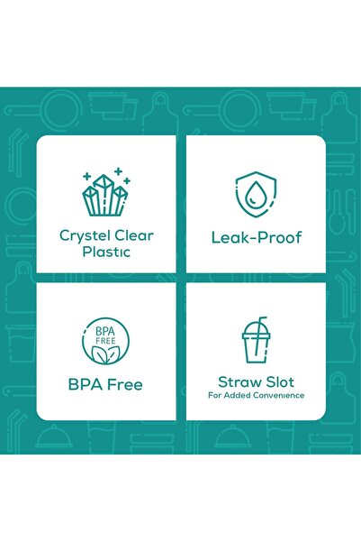 erorex Comfy Package [100 Count] 16 Oz. Clear Plastic Cups With Dome Lids Formerly