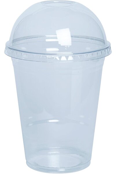 erorex Comfy Package [100 Count] 16 Oz. Clear Plastic Cups With Dome Lids Formerly