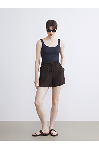 LC Waikiki Textured Women's Shorts with Elastic Waist