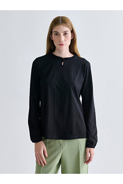 LC Waikiki Cey New Season Ruffled Crew Neck Blouse