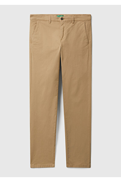 United Colors of Benetton Men's Beige Slim Fit Chino Trousers