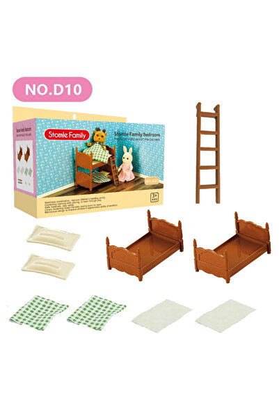 Choice6 D10 1:12 Miniature Furniture Forest Family Kitchen Toy Dining Table D...