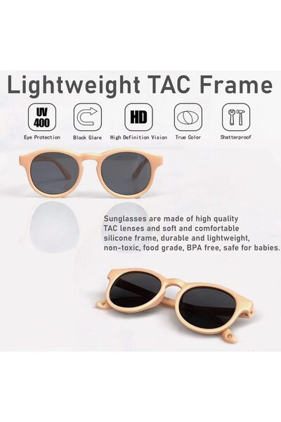 erorex Adjustable Polarized Baby Sunglasses Uv 400 Protection Soft Silicone Frame Boys & Girls 0 48 Months