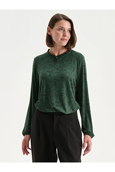 LC Waikiki İzr Yeni Sezon Bisiklet Yaka Desenli Bluz