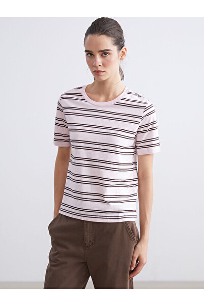 LC Waikiki Γυναικείο μπλουζάκι με ριγέ λαιμόκοψη