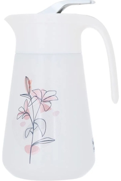 Gloria Glass Thermos, 1 liter, plastic outer shell - light beige